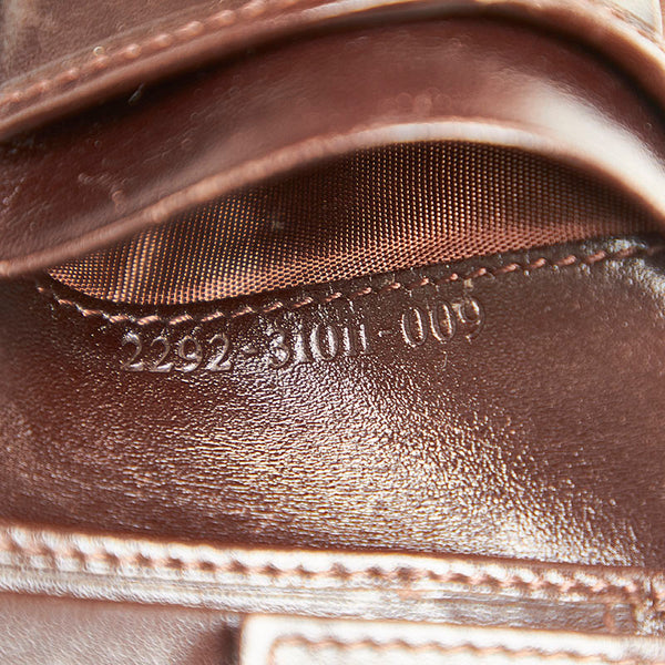 フェンディ ズッカ 2292-31011 ブラウン キャンバス レザー 二つ折り財布 レディース FENDI 中古
