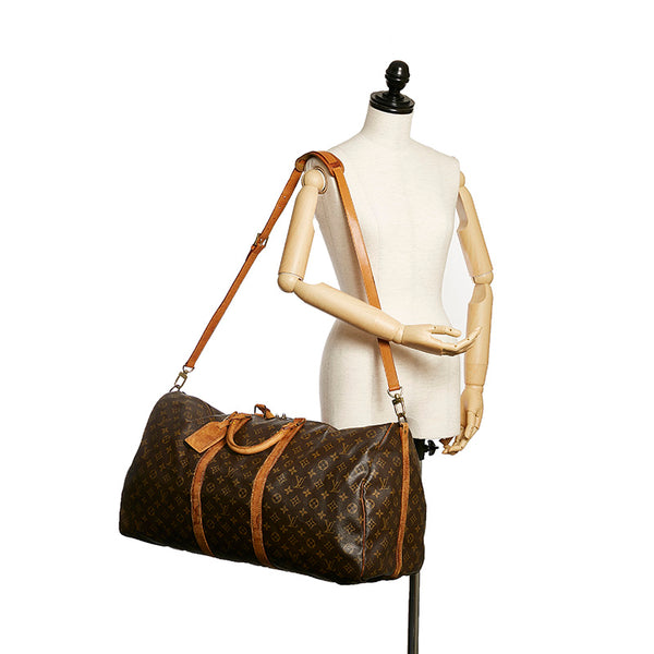 ルイ ヴィトン モノグラム キーポル バンドリエール60 ボストンバッグ M41412 ブラウン PVC レザー レディース LOUIS VUITTON 【中古】