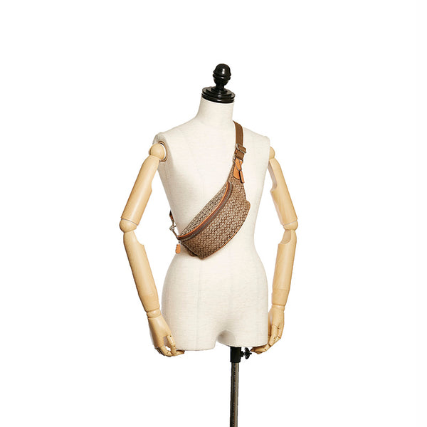 コーチ F05093 ベージュ キャンバス レザー ウエストバッグ レディース COACH 【中古】