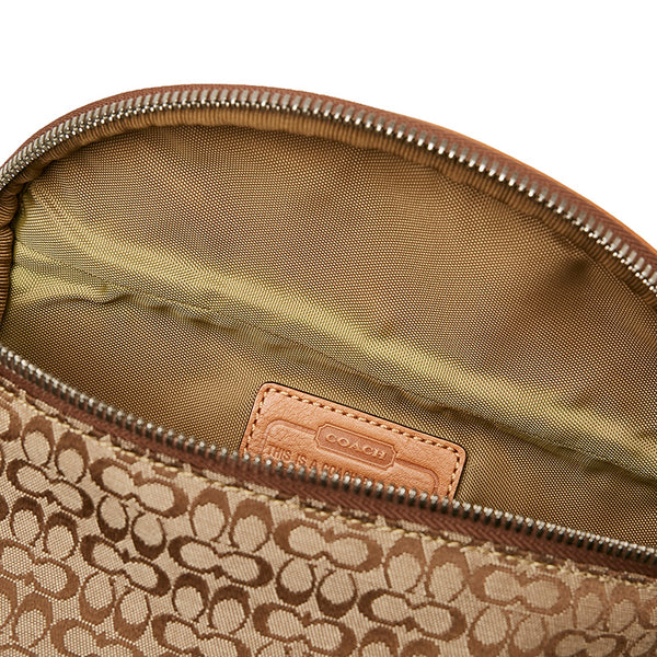 コーチ F05093 ベージュ キャンバス レザー ウエストバッグ レディース COACH 【中古】