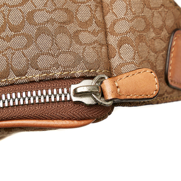 コーチ F05093 ベージュ キャンバス レザー ウエストバッグ レディース COACH 【中古】