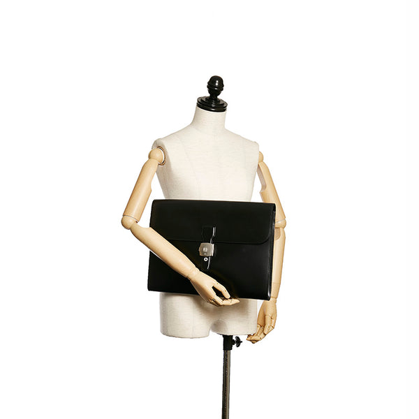 ダンヒル ブラック  レザー ブリーフケース メンズ Dunhill 【中古】