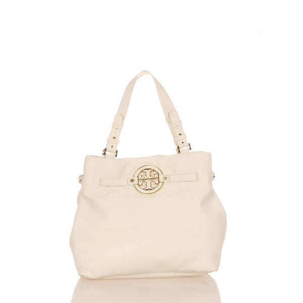 トリーバーチ アマンダ ホワイト レザー ショルダーバッグ トートバッグ レディース Tory Burch 【中古】