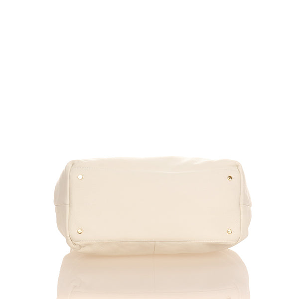 トリーバーチ アマンダ ホワイト レザー ショルダーバッグ トートバッグ レディース Tory Burch 【中古】