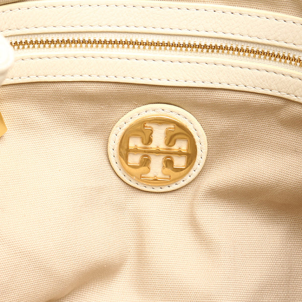 トリーバーチ アマンダ ホワイト レザー ショルダーバッグ トートバッグ レディース Tory Burch 【中古】