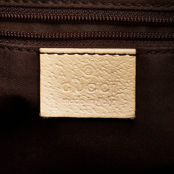 グッチ GGキャンバス ワンショルダーバッグ ブラウン ホワイト キャンバス レザー レディース GUCCI 【中古】