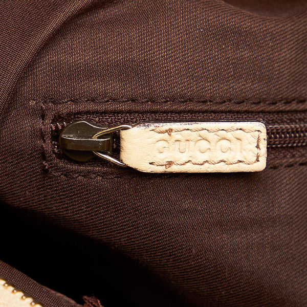 グッチ GGキャンバス ワンショルダーバッグ ブラウン ホワイト キャンバス レザー レディース GUCCI 【中古】