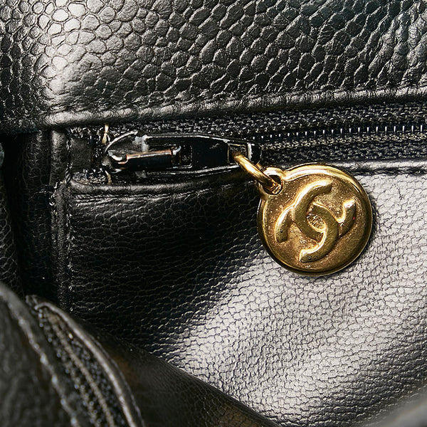 シャネル ココマーク トートバッグ ショルダーバッグ ブラック キャビアスキン レディース CHANEL 【中古】
