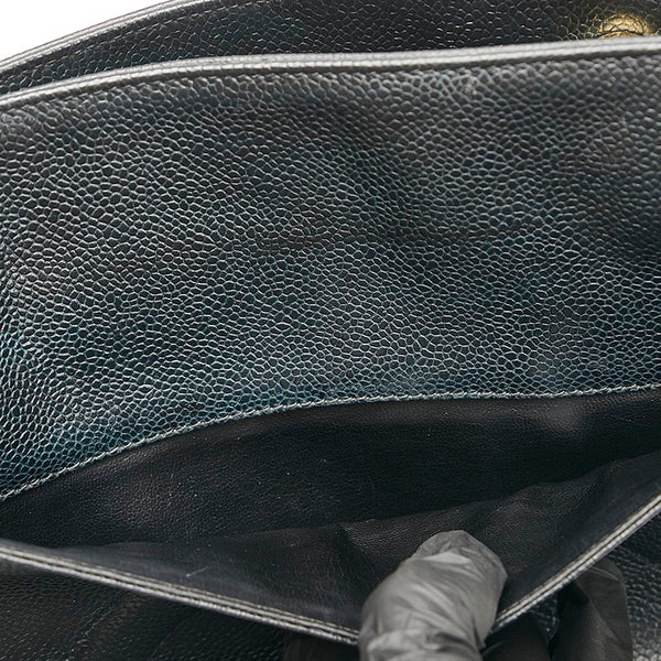 シャネル ココマーク トートバッグ ショルダーバッグ ブラック キャビアスキン レディース CHANEL 【中古】