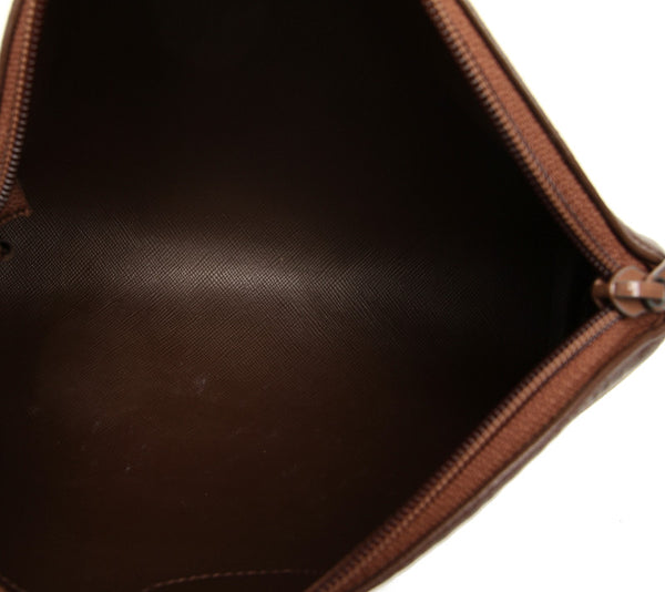 バーバリー カーキ 緑 キャンバス レザー クラッチバッグ ユニセックス BURBERRY 中古