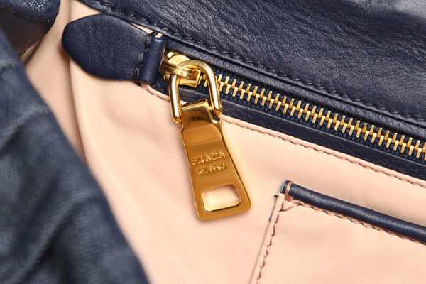 プラダ BP0500 ブルー 青 デニム クラッチバッグ PRADA レディース 中古