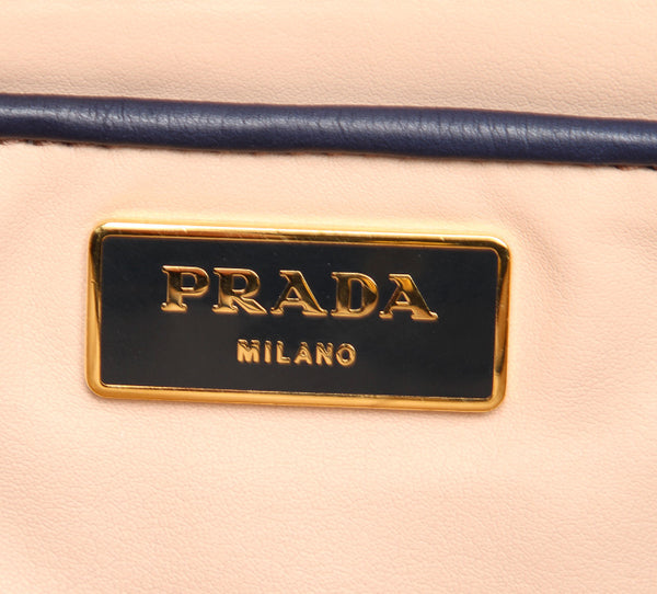 プラダ BP0500 ブルー 青 デニム クラッチバッグ PRADA レディース 中古