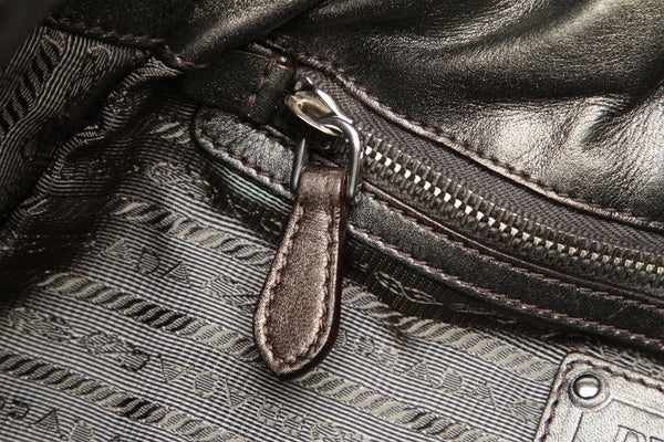 プラダ グリーン ナイロン レザー トートバッグ レディース PRADA 中古