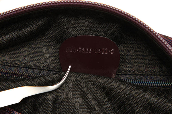 グッチ バンブー 000・2855・0531・5 パープル ナイロン レザー ハンドバッグ レディース GUCCI 中古