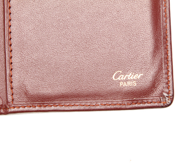 カルティエ ワインレッド レザー 長財布 レディース CARTIER 中古