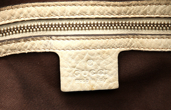 グッチ GGキャンバス 203506 ベージュ アイボリー キャンバス レザー ハンドバッグ レディース GUCCI 中古