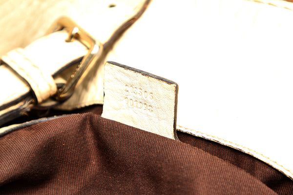 グッチ GGキャンバス 203506 ベージュ アイボリー キャンバス レザー ハンドバッグ レディース GUCCI 中古