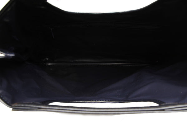 セリーヌ Cマカダム ブルー 青 キャンバス レザー ハンドバッグ レディース CELINE 中古