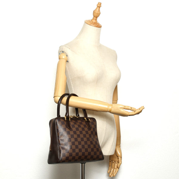 ルイ ヴィトン ダミエ ブレラ N51150 ブラウン 茶 レザー トートバッグ LOUIS VUITTON レディース 中古