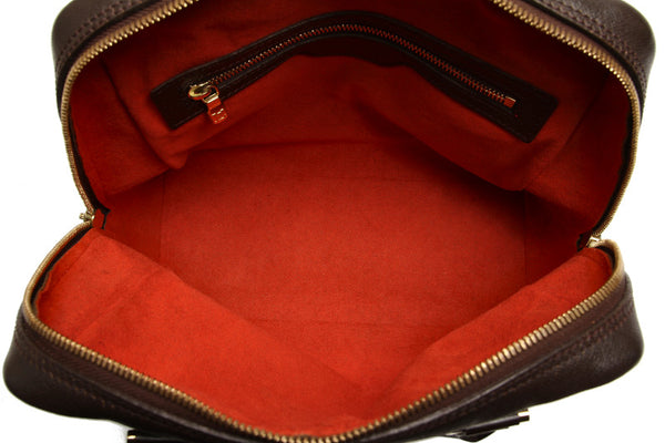 ルイ ヴィトン ダミエ ブレラ N51150 ブラウン 茶 レザー トートバッグ LOUIS VUITTON レディース 中古