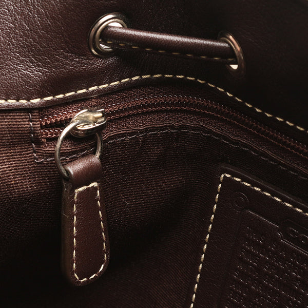 コーチ ロゴ エンボス G39－7561 ダークブラウン スウェード レザー 肩掛け ショルダーバッグ レディース COACH 【中古】