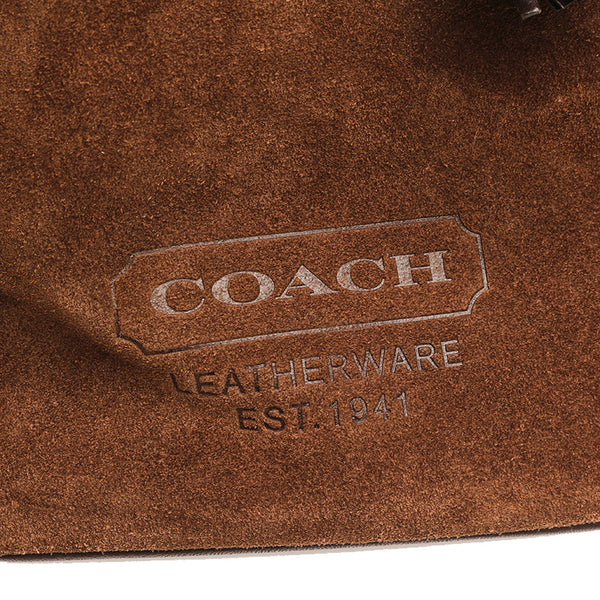 コーチ ロゴ エンボス G39－7561 ダークブラウン スウェード レザー 肩掛け ショルダーバッグ レディース COACH 【中古】