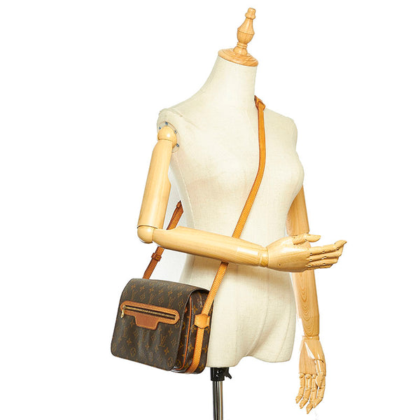 ルイ ヴィトン モノグラム サンジェルマン 28 M51207 ブラウン PVC レザー ショルダーバッグ レディース LOUIS VUITTON 中古