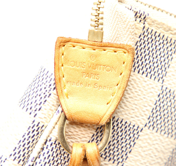 ルイ ヴィトン ダミエアズール アクセソワール N51986 ホワイト 白 PVC レザー ポシェット LOUIS VUITTON レディース 中古