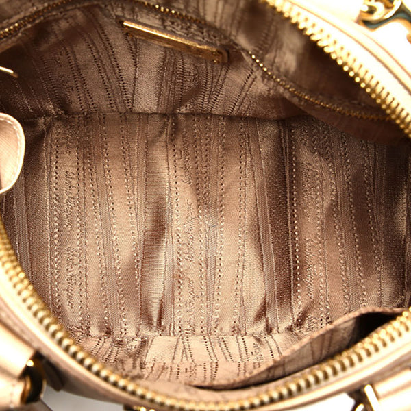 サルヴァトーレフェラガモ ガンチーニ GG-21 E703 ベージュ レザー ハンドバッグ ショルダーバッグ 2WAY レディース Salvatore Ferragamo 【中古】