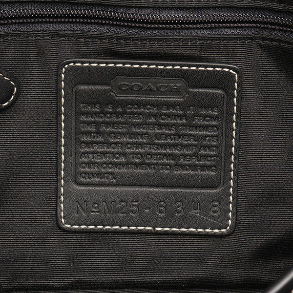 コーチ シグネチャー クリップ デミポーチ 6348 ネイビー グレー キャンバス レザー ショルダーバッグ レディース COACH 【中古】