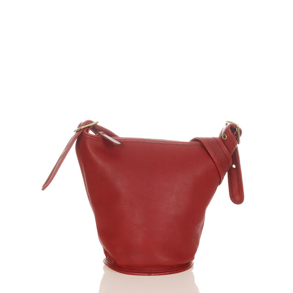 コーチ バケツ型 斜め掛け ショルダーバッグ 9953 レッド レザー レディース COACH 【中古】