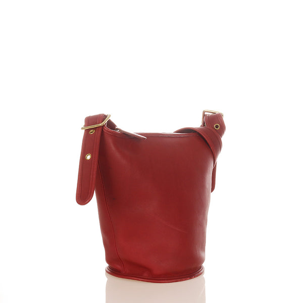 コーチ バケツ型 斜め掛け ショルダーバッグ 9953 レッド レザー レディース COACH 【中古】