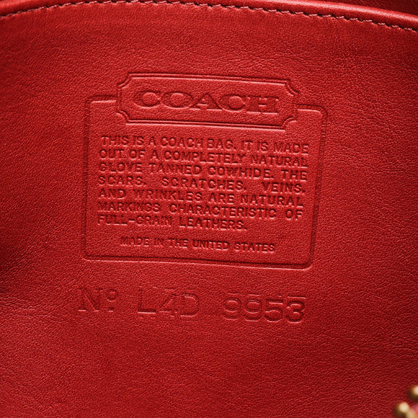 コーチ バケツ型 斜め掛け ショルダーバッグ 9953 レッド レザー レディース COACH 【中古】