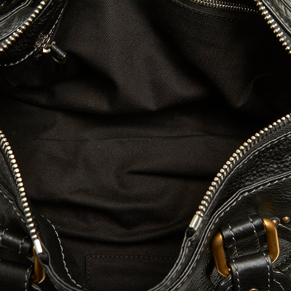 クロエ パディントン ブラック レザー ハンドバッグ レディース Chloe 【中古】