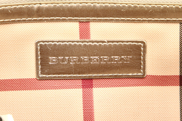 バーバリー ノバチェック ベージュ PVC トートバッグ レディース BURBERRY 中古