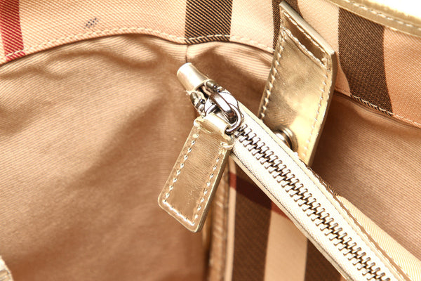 バーバリー ノバチェック ベージュ PVC トートバッグ レディース BURBERRY 中古