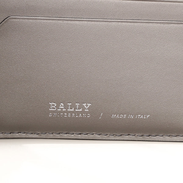 バリー ロゴ エンボス 6208328 ブラック カーフ 二つ折り財布 メンズ BALLY 【中古】