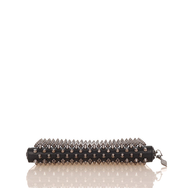 クリスチャンルブタン パネトーネ スパイク スタッズ 1166065 ブラック カーフ ラウンドファスナー 長財布 レディース Christian Louboutin 【中古】