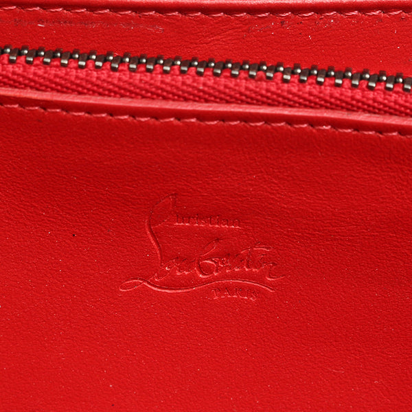 クリスチャンルブタン パネトーネ スパイク スタッズ 1166065 ブラック カーフ ラウンドファスナー 長財布 レディース Christian Louboutin 【中古】