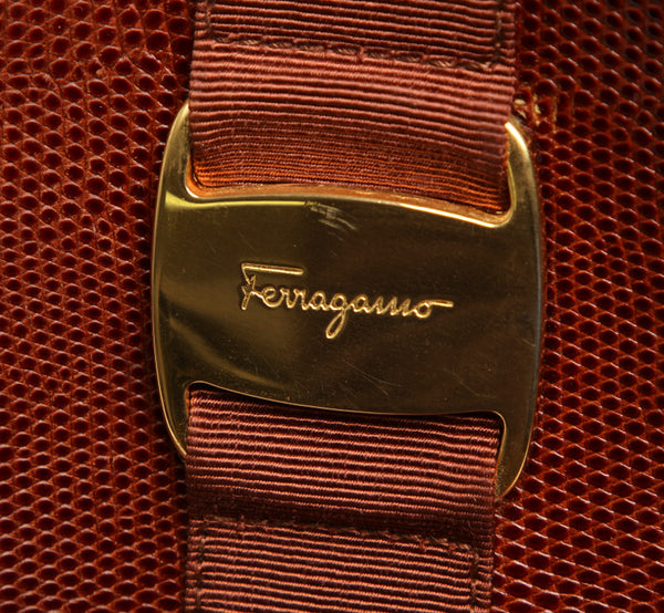 サルヴァトーレフェラガモ DE-21 3096 ブラウン 茶 レザー ショルダーバッグ Salvatore Ferragamo レディース 中古