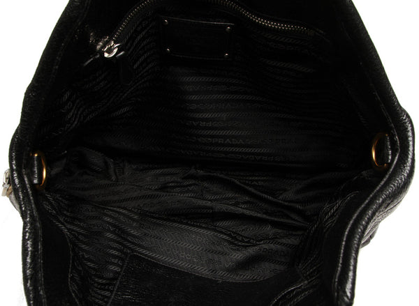 プラダ ブラック 黒 レザー ハンドバッグ レディース PRADA 中古