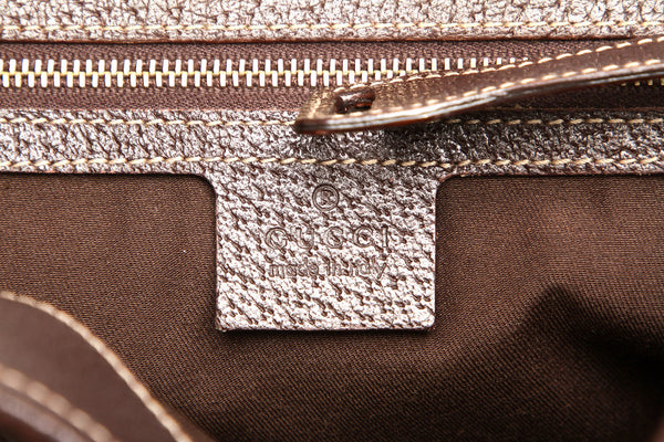 グッチ 145761 ブラウン キャンバス レザー トートバッグ レディース GUCCI 中古