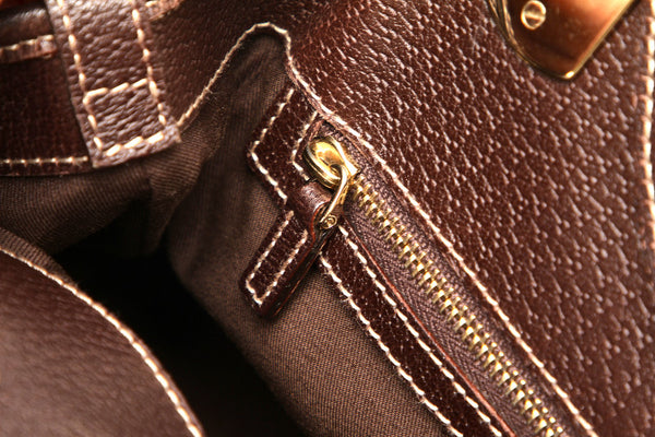 グッチ 145761 ブラウン キャンバス レザー トートバッグ レディース GUCCI 中古