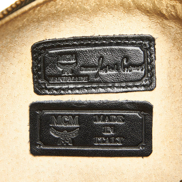 エム シー エム ブラック PVC レザー 斜め掛け ショルダーバッグ レディース MCM 中古