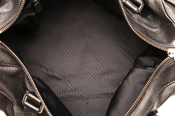 ロエベ アナグラム グレー レザー ハンドバッグ ショルダーバッグ 2WAY レディース LOEWE 中古