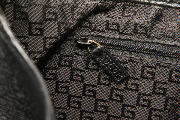グッチ バンブー 001・4061 ブラック 黒 レザー ショルダーバッグ レディース GUCCI 中古