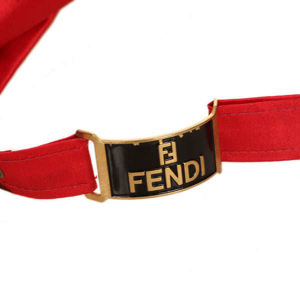 フェンディ レオパード 傘 レッド ブラウン ナイロン レディース FENDI 【中古】