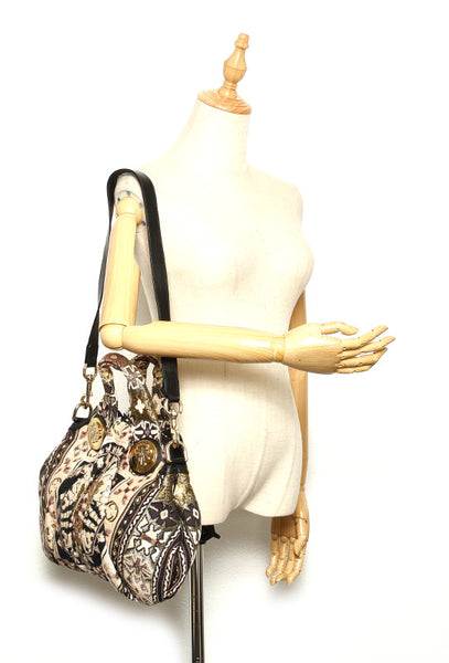 グッチ ヒステリア 203486 ピンクベージュ キャンバス ハンドバッグ ショルダーバッグ 2WAY レディース GUCCI 中古