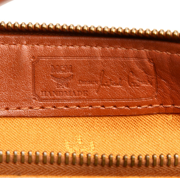 エム シー エム ブラウン 茶 レザー ハンドバッグ MCM レディース 中古