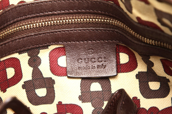 グッチ グッチシマ 162900 ブラウン 茶 レザー ショルダーバッグ レディース GUCCI 中古
